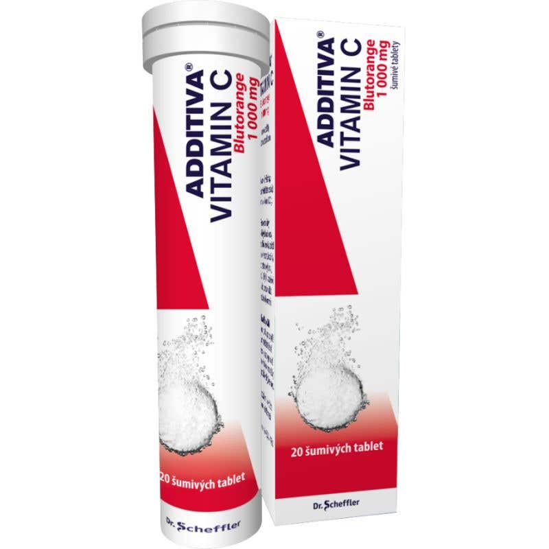 Additíva Vitamín C 1000 mg Blutorange šumivé tablety 20 ks