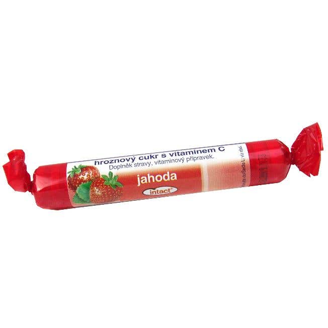 Intact Rolka hroznový cukor s vitamínom C jahoda 40 g