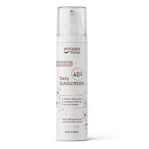 Wooden Spoon Minerálny opaľovací krém na tvár Light and Dry SPF 40 100 ml