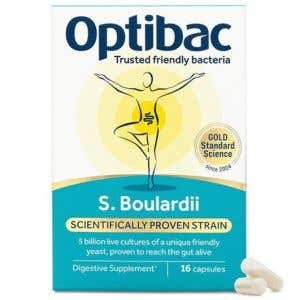Optibac Saccharomyces Boulardii Probiotik&aacute; pri nadmernom vypr&aacute;zdňovan&iacute; 16 kaps&uacute;l