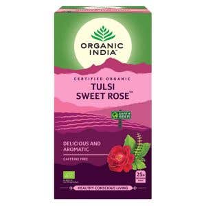 Organic India Tulsi – Bazalka posvätná so sladkou ružou BIO 25 sáčkov