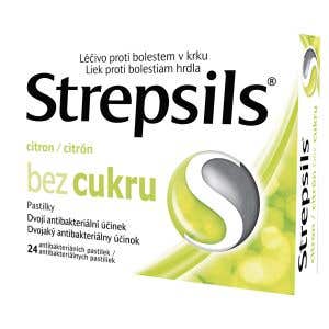 Strepsils Citrón bez cukru 24 pastiliek
