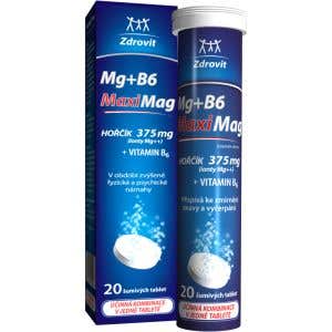 ZdrovitMaximag horčík 375 mg + B6 šumivé tablety 20 tabliet
