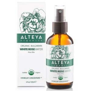 Alteya Organics Ružová voda z bielej ruže v skle BIO 120 ml