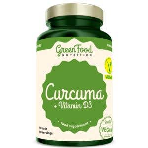 GreenFood Nutrition Curcuma + Vitamín D3 90 kapsúl