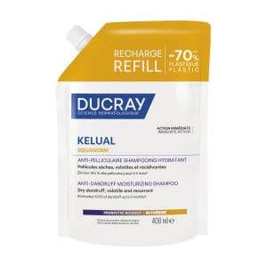 Ducray Kelual Squanorm hydratačný šampón proti suchým lupinám – náhradná náplň 400 ml