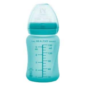 Everyday Baby Sklenená fľaša s termo senzorom 150 ml – Turquoise