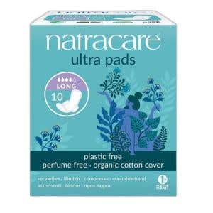 Natracare Menštruačné vložky Ultra Long s krídelkami 10 ks