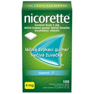 Nicorette Icemint 4mg liečivá žuvacia guma 105 žuvačiek