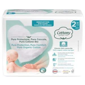 Cottony Jednorazové detské plienky z bio bavlny 2 3-6 kg 38 ks