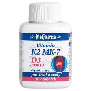 MedPharma Vitamín K2 MK-7 + D3 1000 IU 107 kapsúl