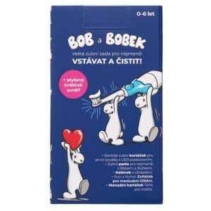 Bob a Bobek Veľká zubná sada pre najmenších s červenou sonickou kefkou